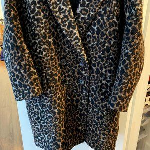Coach Leopard Print Double Breasted Coat